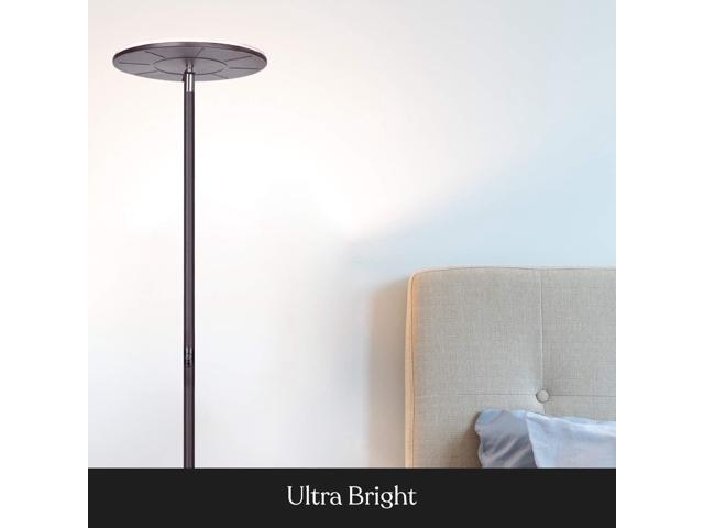 Brightech Sky Flux Dimmable LED Floor Lamp Super Bright Floor Lamp for Living Room and Offices Torchiere Standing Lamp with 3 Light Options, Tall...