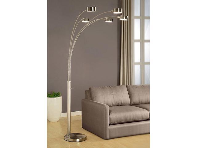 Artiva USA Micah - 5 Arc Floor Lamp w/Dimmer Switch, 360 Degree Rotatable Shades - Bright & Attractive, Brushed Steel