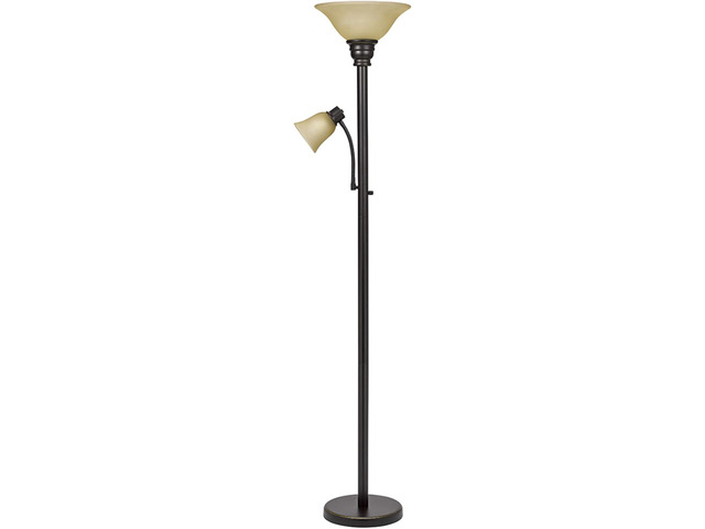 Catalina Lighting 18223-002 Transitional Uplight Floor Lamp with Reading Light, Standing Lamp, Living Room Light, LED Bulb NOT Included,71', Dark...