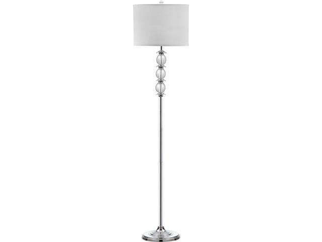SAFAVIEH Lighting Collection Riga Clear Crystal/ Chrome 60-inch Living Room Bedroom Home Office Standing Floor Lamp (LED Bulb Included)