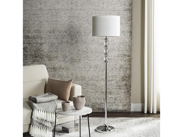 SAFAVIEH Lighting Collection Riga Clear Crystal/ Chrome 60-inch Living Room Bedroom Home Office Standing Floor Lamp (LED Bulb Included)