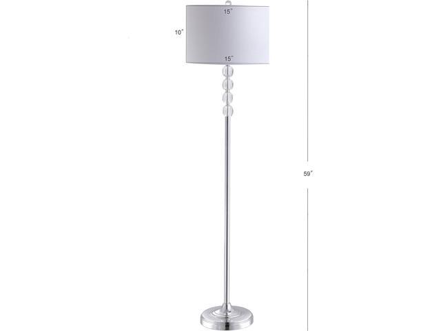 JONATHAN Y JYL2028A 59.5' Glam Crystal and Chrome Floor Lamp, Modern Tall Standing Lamp for Living Room, Bedroom, Contemporary Reading Lamp with...