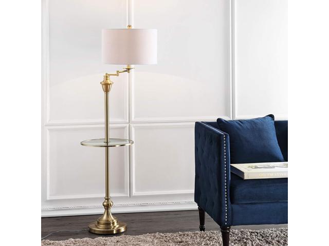 JONATHAN Y JYL3055A Cora 60' Metal/Glass LED Side Table and Floor Lamp Contemporary,Transitional for Bedrooms, Living Room, Office, Reading, Brass