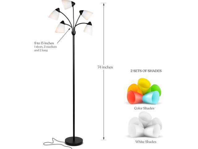 Brightech Medusa LED Floor Lamp Multi-Head Dimmable Floor Lamp for Living Rooms & Offices Tall Lamp with Interchangeable Shades, Adjustable...