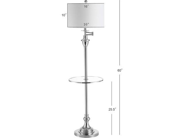 JONATHAN Y JYL3055B Cora 60' Metal/Glass LED Side Table and Floor Lamp Contemporary,Transitional for Bedrooms, Living Room, Office, Reading, Chrome