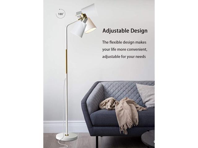 Floor Lamp, Industrial Floor Lamps for Living Rooms Rustic Farmhouse Reading Standing Floor Lamp Adjustable Metal Heads Indoor Task Lighting for...