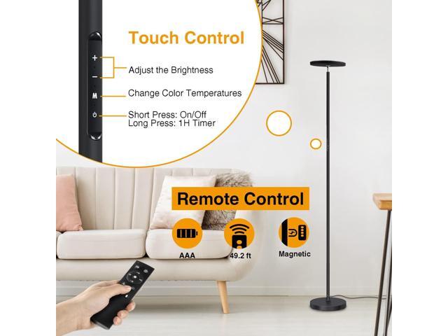 OUTON Floor Lamp, 30W/3000LM LED Modern Torchiere Sky Lamp, Super Bright Dimmable Standing Tall Lamp with 4 Color Temperatures, Remote Touch...