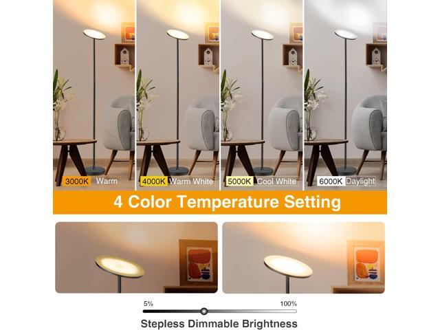 OUTON Floor Lamp, 30W/3000LM LED Modern Torchiere Sky Lamp, Super Bright Dimmable Standing Tall Lamp with 4 Color Temperatures, Remote Touch...