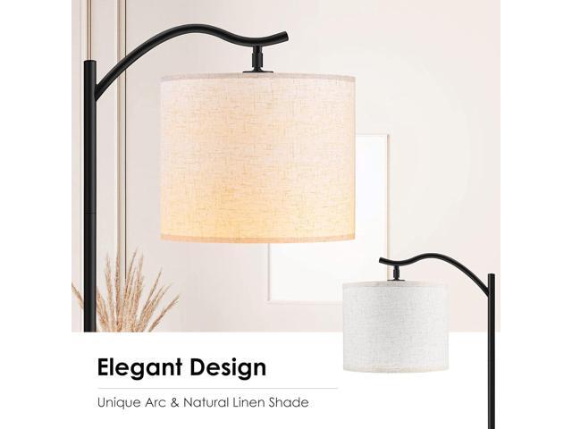 BoostArea Floor Lamp for Living Room,LED Arched Floor Lamps, Tall Modern Standing Lamp with Beige Linen Shade,Footswitch,Mid Century Floor Lamp for...