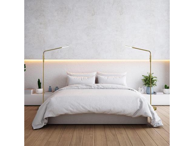 O'Bright Moon - Dimmable LED Floor Reading Lamp (Antique Brass)