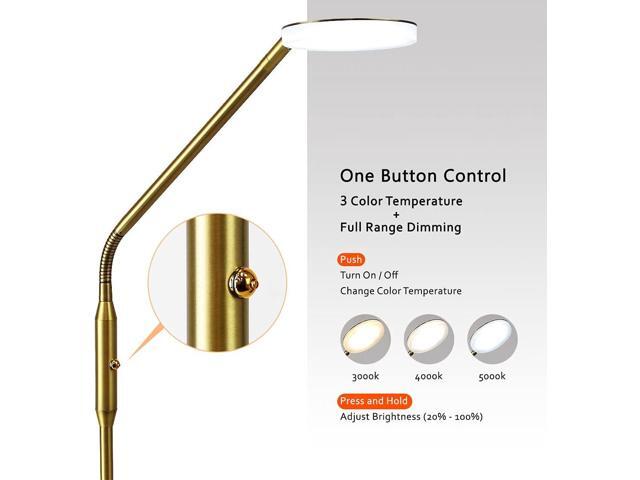 O'Bright Moon - Dimmable LED Floor Reading Lamp (Antique Brass)