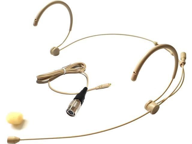 Microdot 4016 Headset Headworn Microphone for Audio Technica Wireless System - Detachable Cable with 4 Pin Hirose Type Connector - Omidirectional Mic