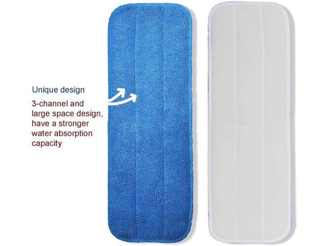 Microfiber Replacement Mop Pad, 18' x 6' Wet & Dry Home & Commercial Cleaning Refills, Reusable Floor Mop Pads (6 Pack)