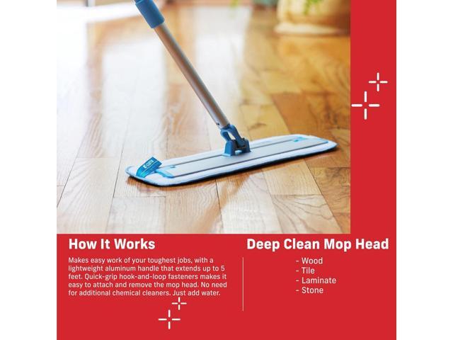 E-Cloth Deep Clean Mop Head, Microfiber Mop Head Replacement for Floor Cleaning, Great for Hardwood, Laminate, Tile and Stone Flooring, Washable...