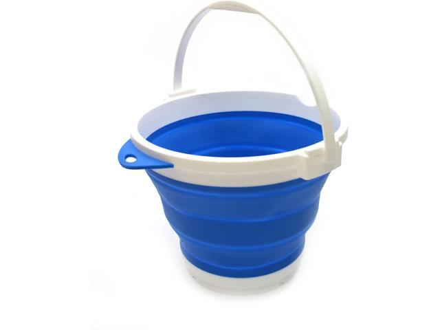 SAMMART 10L (2.64Gallon) Collapsible Fishing Bucket with Locking Lid - Foldable Round Tub - Portable Plastic Water Pail - Space Saving Outdoor...