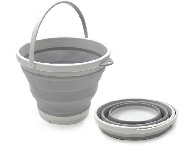 SAMMART 7L (1.8 gallon) Set of 2 Collapsible Plastic Bucket - Foldable Round Tub - Portable Fishing Water Pail - Space Saving Outdoor Waterpot,...