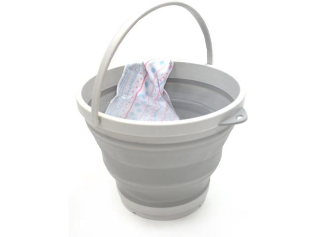 SAMMART 7L (1.8 gallon) Set of 2 Collapsible Plastic Bucket - Foldable Round Tub - Portable Fishing Water Pail - Space Saving Outdoor Waterpot,...