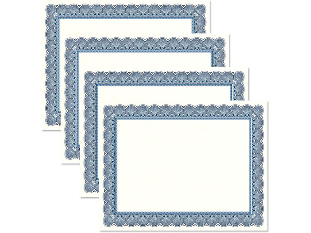 Elite Blue & White Parchment Certificate Papers - Pack of 100, Laser Printer Compatible, for Office, Business Awards, Graduation, School Diplomas,...
