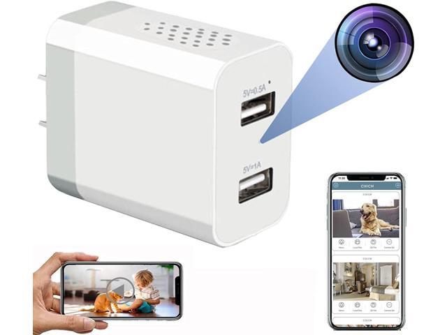 Spy Camera Hidden Camera, 1080P Wireless Hidden WiFi Camera with Remote View, USB Charger Camera, Hidden Spy Camera with Motion Detection Nanny Cam...