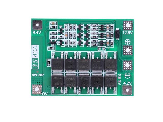 Li-ion Lithium Battery Charger Protection Board 18650 BMS Li-ion Lithium Battery Charger Module for Drill Motor(3S 40A Enhance)