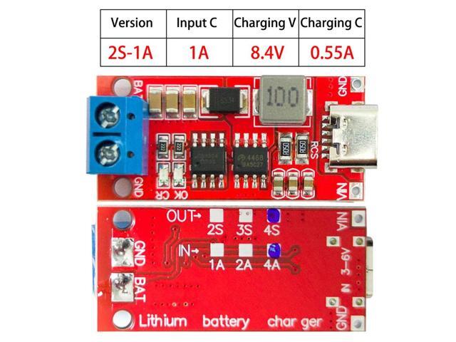 Multi-Cell 2S Type-C To 8.4V Step-Up Boost LiPo Polymer Li-Ion Charger Lithium Battery Charger Module 1A