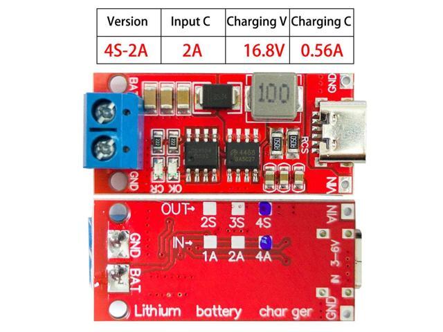 Multi-Cell 4S Type-C To 16.8V Step-Up Boost LiPo Polymer Li-Ion Charger Lithium Battery Charger Module 2A