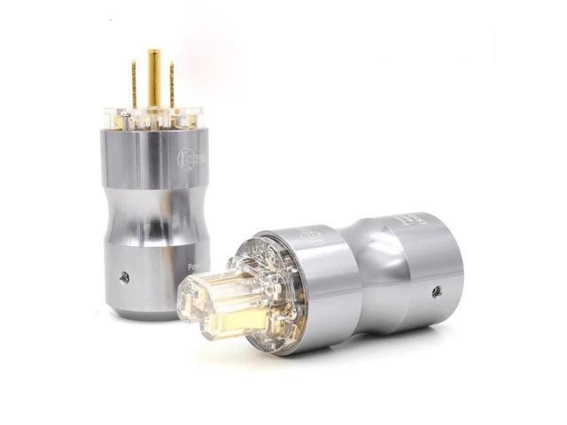 one pair pure copper US version power plug 24k gold plated with HiFi power cable