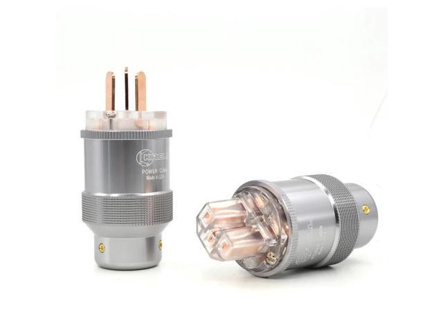 One pair pure copper AU Power Plug HIFI Power Cord Cable Plug IEC Plug