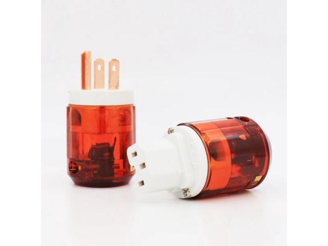 One pair Copper US plug P046+C046 Pure Copper US AC Power Plug Audio Power Plug