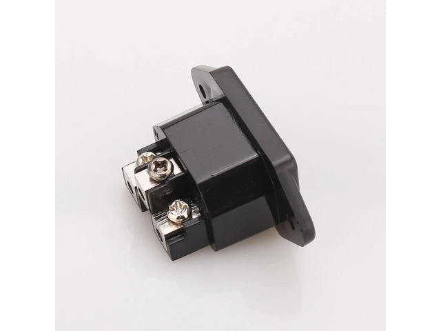 2pcs Red Copper plated / Gold-plated / Rhodium-plated IEC Inlet Mains Power Inlet Socket IEC Inlet AC socket(Rhodium plated)