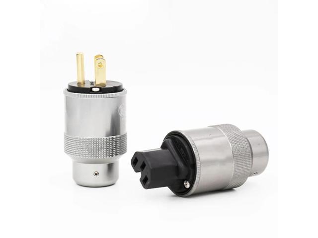 Gold Plated US Power Plug HIFI USA Power Cord Cable Plug IEC Plug 1 pair