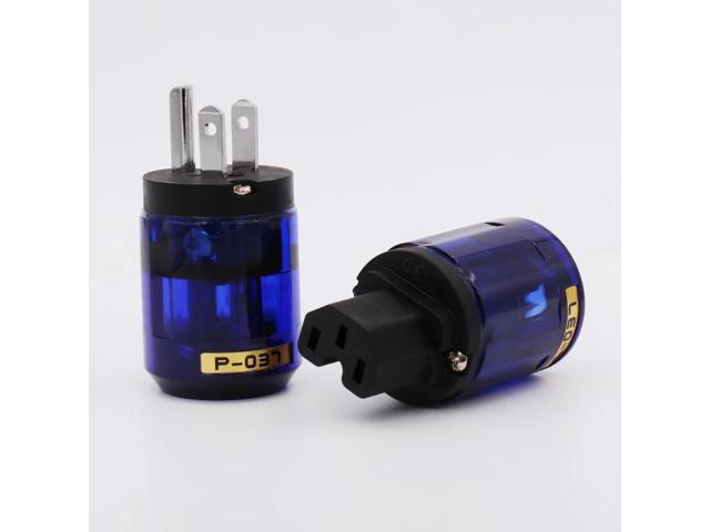 1 pair Hifi audio P-037 Platinum Plated US Power plug + C-037 IEC Connecter DIY Power Cable