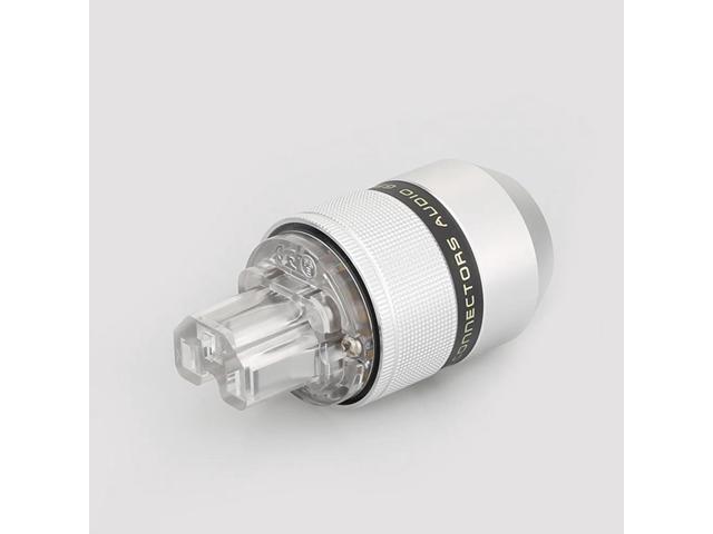 Pair Aluminium cover Rhodium Plated AC power plug European EU Power connector JACK(Only Female plug)