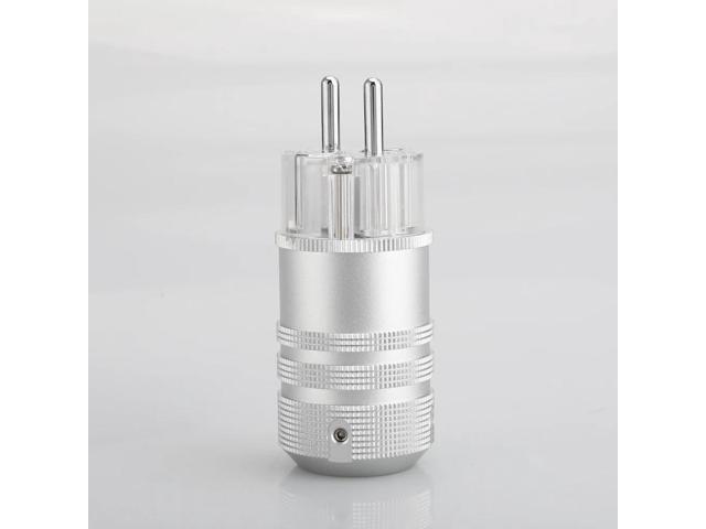 Euro 2 Pin Plug Audio Grade EU Power Plug Rhodium Plated For DIY Power Cord Extension Power Cable HIFI(Male Plug)
