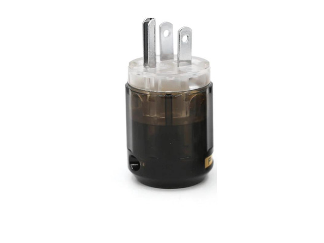 2pcs Hifi P-004 Brass Rhodium Plated American Standard Plug for HiFi power cable