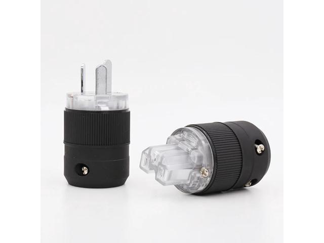 VPA001 AU Power cord plug Australian Power connector Chinese power plug for DIY power cable Red copper Rhodium plated