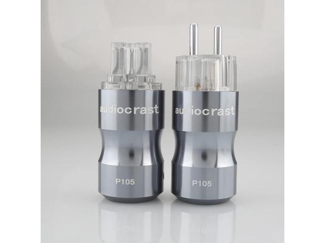 Hifi audio Rhodium Plated 24K Gold plated Transparent EU power plug Audio power plug HIFI Power supply socket(TR-male female)