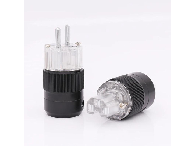 1 Pair Unprinted Rhodium Plated Power Connector Audiophile DIY Mains Power cord 