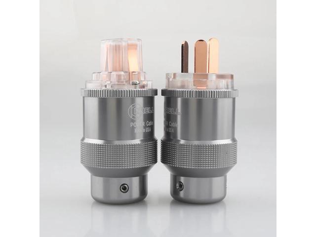 Hifi audio pure copper AU Power Plug IEC connector for DIY HIFI AU Power Cord Cable