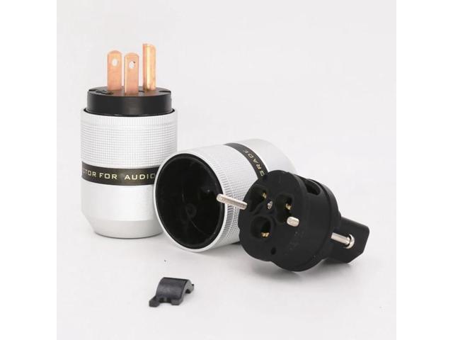 Hi-end 1 pair US AC Power Plug HIFI Audio Grade Copper US plug & IEC DIY Power Cord Cable