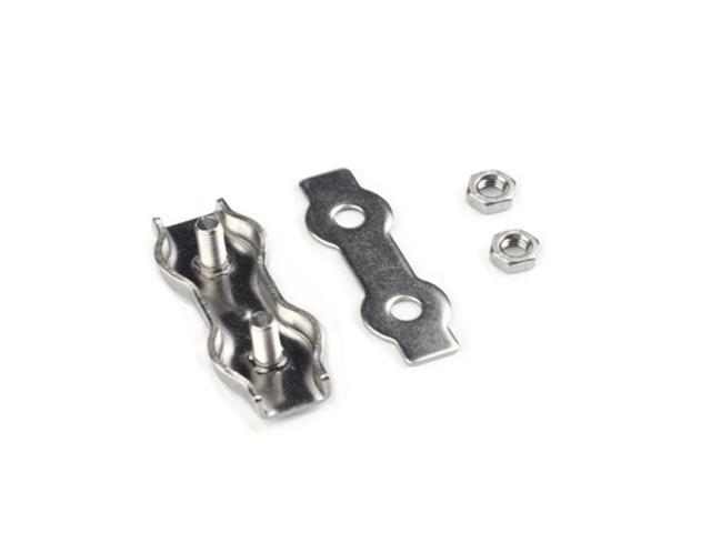 304# Stainless Steel Wire Rope Double Clip Chuck Lock Cable Clamp Fastener Caliper Ful Swivel Clamps(M10 1pcs)