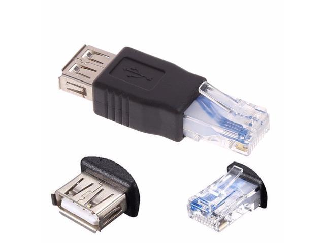 USB Type A Female To RJ45 Male Ethernet LAN Network Router Socket Plug Adapter