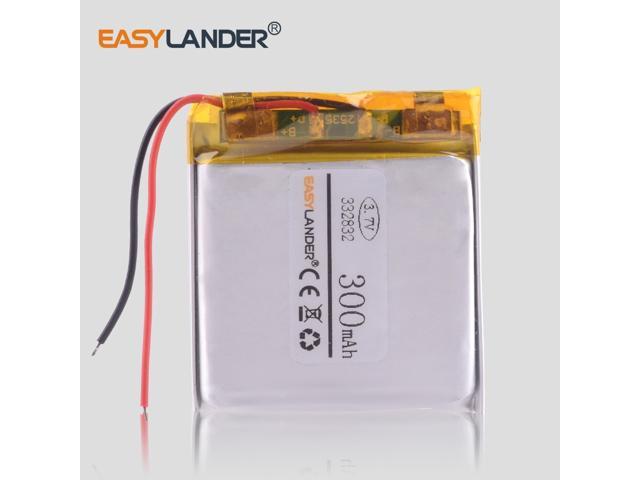 3.7V 300mAh 332832 Lithium Polymer li ion Rechargeable Battery car dvr video recorder bicycle alarm sound dash cam iBOX GT-885