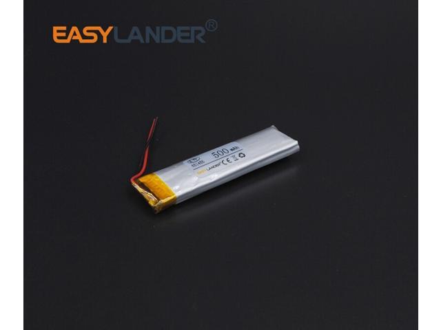 6.5x14x55mm 3.7V 500mAh Rechargeable li-Polymer Li-ion Battery For bluetooth headset mp3 MP4 speaker mouse recorder watch 651455