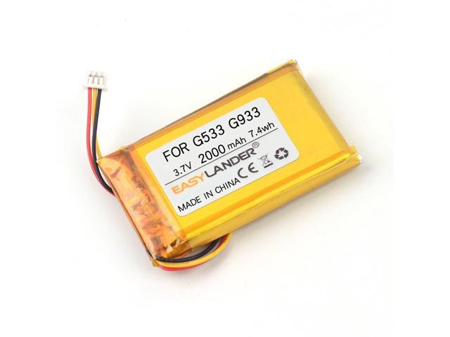 3.7V 2000mAh li Polymer Li-ion Battery For MP3 MP4 DVR Toys Replacement Logitech G933 G533 Bluetooth headset 533-000132