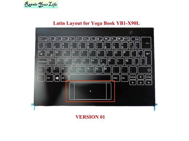 YB1-X90 Latin Palmrest Backlit Keyboard for Lenovo Yoga Book Yogabook YB1-X90L YB1-X90F YB1-X91L X91F Keyboard Assembly Touchpad