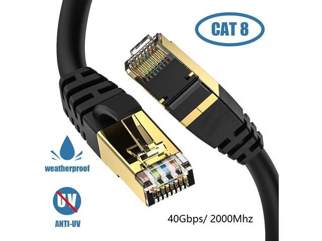 Cat8 Ethernet Cable,Outdoor & Indoor, 17FT Heavy Duty High Speed 26AWG Cat8 LAN Network Cable 40Gbps, 2000Mhz with Gold Plated RJ45 Connector for...
