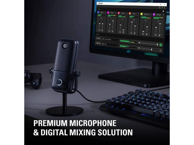Elgato Wave:1 - Premium Cardioid USB Condenser Microphone for Streaming, Gaming, Home Office, Free Mixer Software, Sound Effect Plugins,...