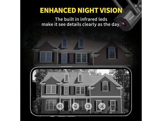 Septekon Security Camera Outdoor 2 Pack, 2.4G Wired WiFi Cameras for Home Security, 2K Surveillance Cameras with Motion Detection and Siren, 2-Way...