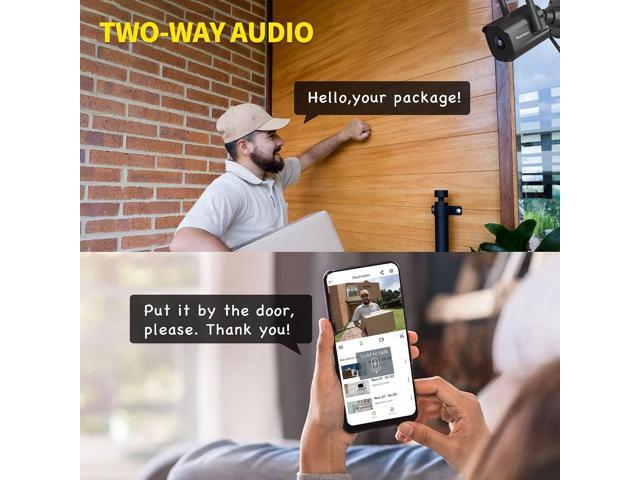 Septekon Security Camera Outdoor 2 Pack, 2.4G Wired WiFi Cameras for Home Security, 2K Surveillance Cameras with Motion Detection and Siren, 2-Way...
